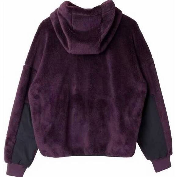 NEW KAVU women's moon ridge fleece hoodie in aubergine - Picture 2 of 2
